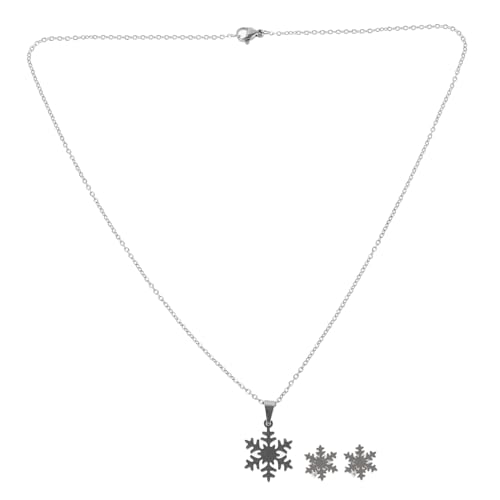 iplusmile Weihnachtsschmuck Damen Teiliges Schneeflocken Ohrringe und Anhänger Halskette Festlich Modisch für Weihnachtsfeier und Alltag von iplusmile