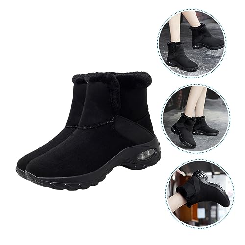 iplusmile Winterstiefel Damen Gefüttert Plüsch Innenfutter Rutschfeste Sohle Mittelhohe Stiefel Vielseitig Für Kalte Tage Herbst Winter von iplusmile