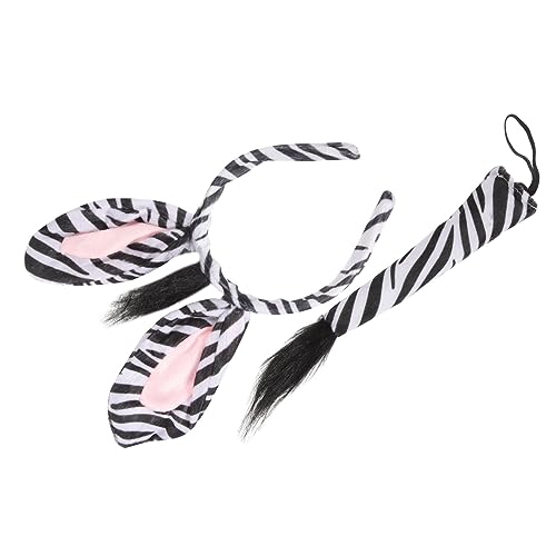 iplusmile Zebra Haarreif Set mit Ohren und Lustiges Tierkostüm Zubehör für Bequemes Material für Halloween Karneval Maskerade und Kostümpartys von iplusmile