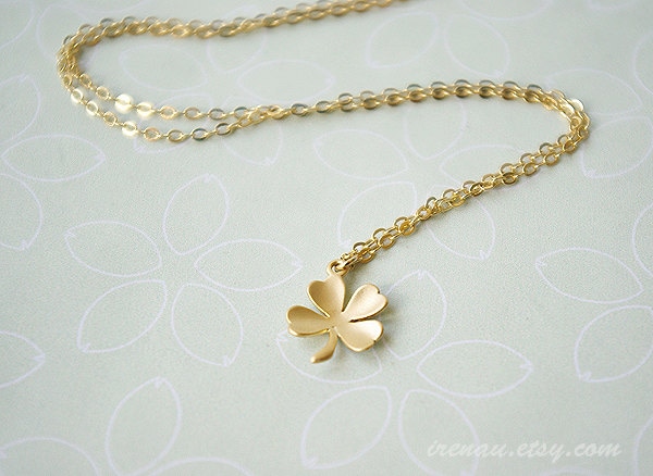 Beste Freundin Geschenk Kleeblatt Halskette Vier Blatt Klee, Glück Halskette, Blatt, Süße Gold Lucky Schmuck von irenau