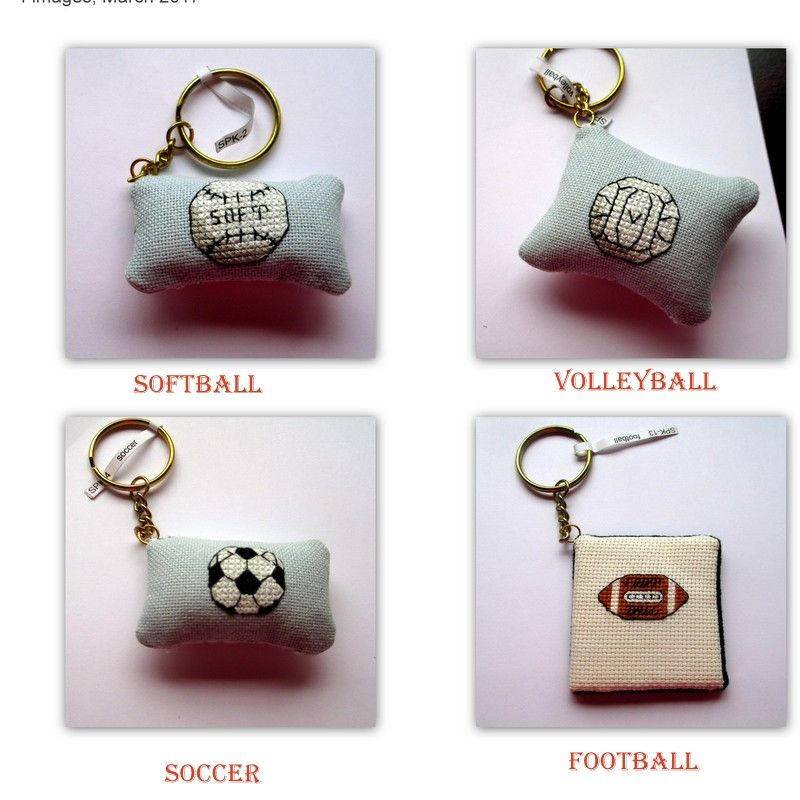 Kreuz Stich Sport Bälle Schlüsselanhänger von irenesmemorystitches