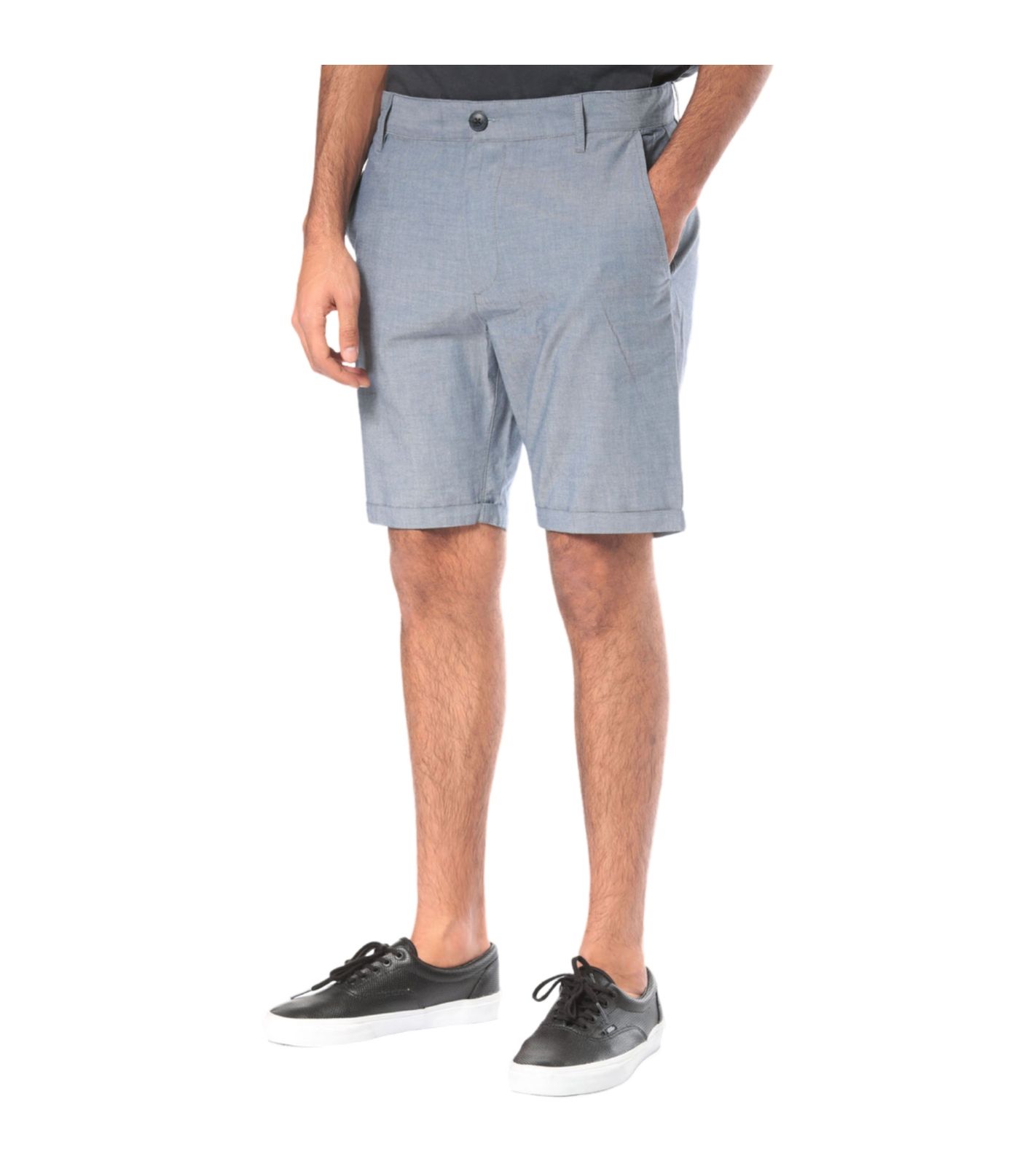 iriedaily Golfer Chambray Herren Chino-Shorts nachhaltige Golfer-Hose mit Hosenbund 7752100-349 Blau von iriedaily