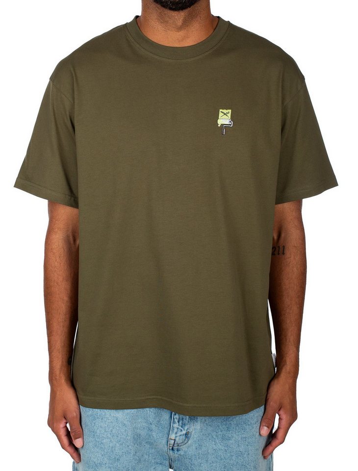 iriedaily T-Shirt Flag Roller T-Shirt - Warm Olive Kurzarmshirt aus Baumwolle von iriedaily