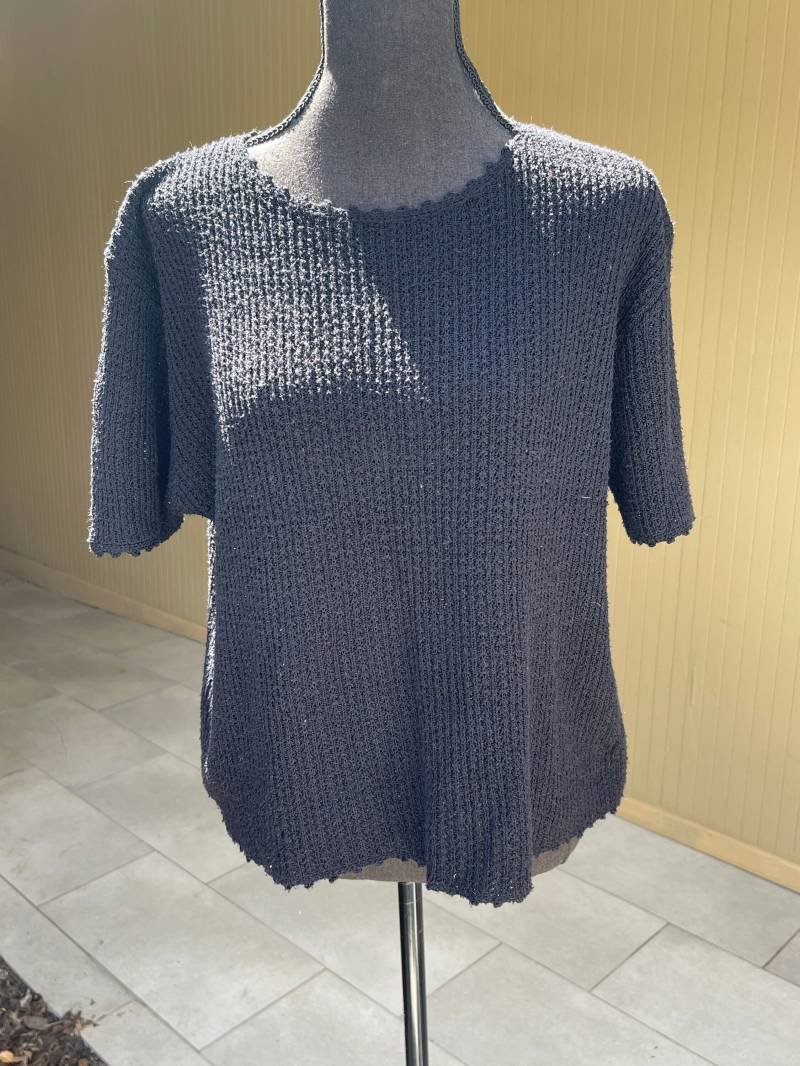 Seidenmischung Strick-Bluse Bice Schwarz Pullover Top Large von irievibe420