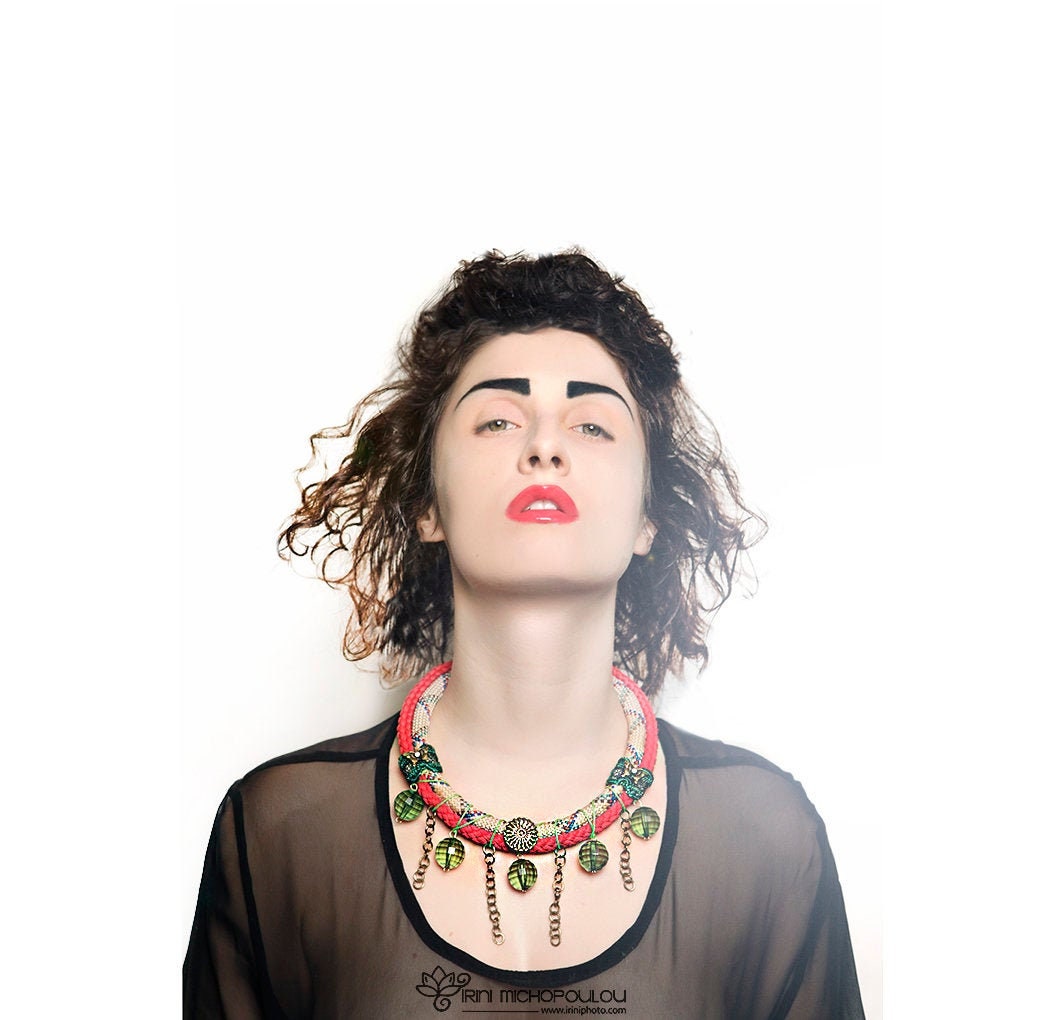 Queen-statement Halskette, Halskette, Boho Halskette, Boho Halskette, Mode Halskette, Kette Halskette von irinimichopoulou