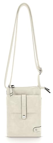 irisaa Crossbody Umhängetasche Damen mit 2 Schulterriemen, Handytasche mit Verstellbarem Gurt, Kleine Schultertasche mit Reißverschluss, DKB Farbe:Beige von irisaa