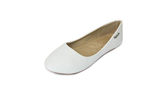 irisaa Damen Ballerinas, Klassische Flache Schuhe, Halbschuhe Slip-on 2203800, Farbe:weiß, K800-Größ:38 EU (Innensohlenlänge 23.5cm) von irisaa