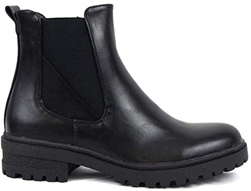 irisaa Damen Chelsea Boots Kurze Stiefeletten mit Blockabsatz, Größe Normal:36, Winterschuhe Farbe 2019:Schwarz von irisaa