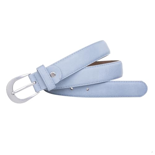 irisaa Damen Gürtel Jeansgürtel Jeans Belt Hüftgürtel mit Metallschnalle für Frauen Mädchen Jugendlich, Damen Taillengürtel 2020:Hell Blau, Normale Gürtel Größe 80-105:100 CM von irisaa