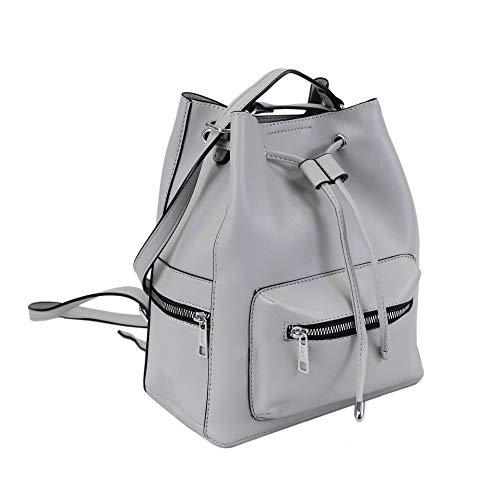 irisaa Damen Rucksack Handtasche Daypack mit Reißverschluss Umhängetasche 2 in 1 Schulrucksack Schultertasche für Frauen und Mädchen, Damen Tasche:Grau von irisaa