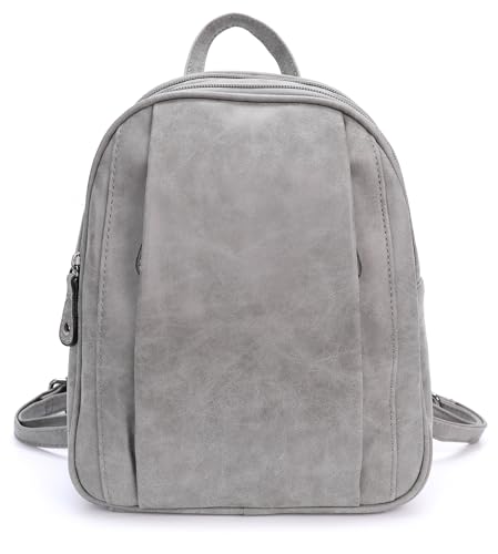 irisaa Damen Rucksack Klein, Daypack Tasche Rucksackhandtaschen mini Schultertasche für Frauen und Mädchen, DKB Farbe:Grau von irisaa