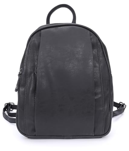 irisaa Damen Rucksack Klein, Daypack Tasche Rucksackhandtaschen mini Schultertasche für Frauen und Mädchen, DKB Farbe:Schwarz von irisaa