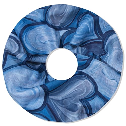 irisaa Damen Schal, Loop Schlauchschal leichter mit Herz Muster, Halstuch Rundschal Loopschal für Frühling Herbst Ganzjährig, Schals Farbe 2019:Blau von irisaa