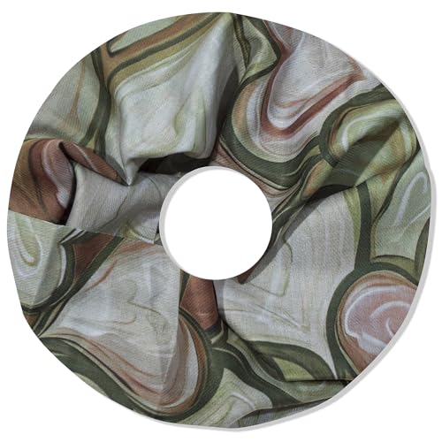 irisaa Damen Schal, Loop Schlauchschal leichter mit Herz Muster, Halstuch Rundschal Loopschal für Frühling Herbst Ganzjährig, Schals Farbe 2019:Grün von irisaa