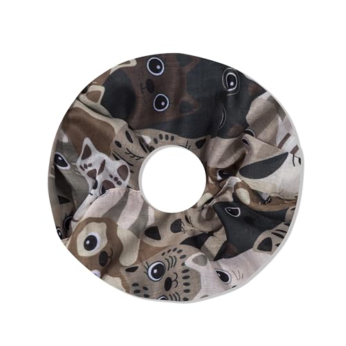 irisaa Damen Schal, Loop Schlauchschal leichter mit Katzen Muster, Halstuch Rundschal Loopschal für Frühling Herbst Ganzjährig, Schals Farbe 2019:Braun von irisaa