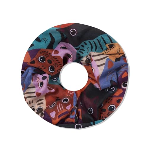 irisaa Damen Schal, Loop Schlauchschal leichter mit Katzen Muster, Halstuch Rundschal Loopschal für Frühling Herbst Ganzjährig, Schals Farbe 2019:Bunt von irisaa