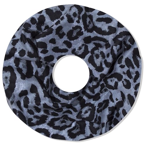 irisaa Damen Schal, Loop Schlauchschal leichter mit Leopard Muster, Halstuch Rundschal Loopschal für Frühling Herbst Ganzjährig, Schals Farbe 2019:Leopard Grau von irisaa