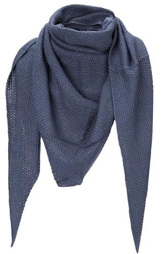 irisaa Damen Schal, weich Strickschal Dreieck, Deckenschal Herbst Winter Halstuch für Frauen und Mädchen, Lang dreieckstuch 195 * 80cm, Schal Farben 2020:Navy von irisaa