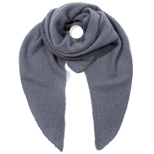 irisaa Damen Schal XXL, weiche flauschige dreieckstuch, Deckenschal Herbst Winter Dreieck Halstuch für Frauen und Mädchen, Lang Kuschelig 190 * 80cm, Schal Farben 2020:Anthrazit von irisaa
