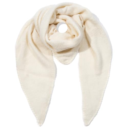 irisaa Damen Schal XXL, weiche flauschige dreieckstuch, Deckenschal Herbst Winter Dreieck Halstuch für Frauen und Mädchen, Lang Kuschelig 190 * 80cm, Schal Farben 2020:Cream von irisaa