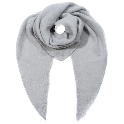 irisaa Damen Schal XXL, weiche flauschige dreieckstuch, Deckenschal Herbst Winter Dreieck Halstuch für Frauen und Mädchen, Lang Kuschelig 190 * 80cm, Schal Farben 2020:Grau von irisaa