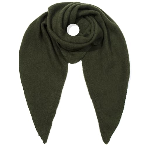 irisaa Damen Schal XXL, weiche flauschige dreieckstuch, Deckenschal Herbst Winter Dreieck Halstuch für Frauen und Mädchen, Lang Kuschelig 190 * 80cm, Schal Farben 2020:Olive Grün von irisaa