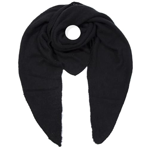 irisaa Damen Schal XXL, weiche flauschige dreieckstuch, Deckenschal Herbst Winter Dreieck Halstuch für Frauen und Mädchen, Lang Kuschelig 190 * 80cm, Schal Farben 2020:Schwarz von irisaa