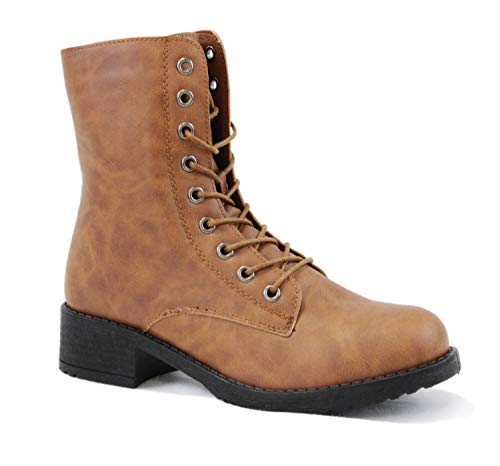 irisaa Damen Stiefeletten Worker Boots Winter Schnürstiefel, Schuhgröße 36-41:40, Winterschuhe Farbe 2019:Camel von irisaa