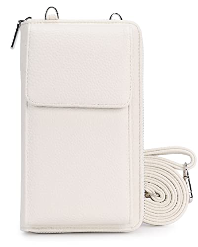 irisaa Kleine Handy Umhängetasche, Geldbörse Damen Brieftasche RFID Schutz Crossbody Handytasche Reisepass mit Kartenfächern und Verstellbarem Schultergurt, Damen Tasche:Beige von irisaa