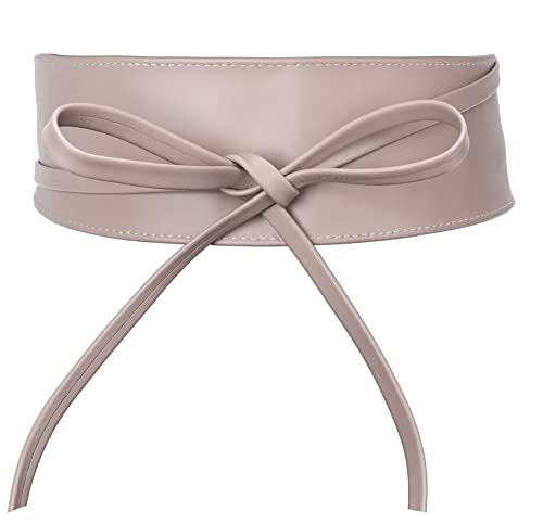 irisaa Leder Taillengürtel Damen, Breiter Obi Gürtel zum Schnüren Hüftgürtel Echtleder Bindegürtel Party Gürtel Taille Band aus Italien, Damen Taillengürtel 2020:Pink von irisaa