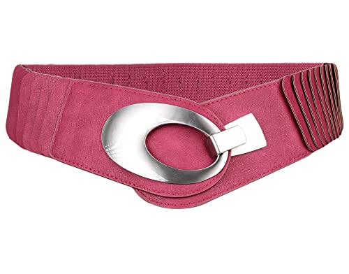 irisaa breiter Damen Gürtel Elastischer Taillengürtel, Hüftgürtel Stretch Gürtel mit Hakenverschluss, Damen Taillengürtel 2020:Magenta, Damen Taillengürte Größe:ONE SIZE von irisaa