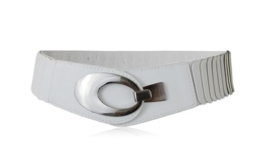 irisaa breiter Damen Gürtel Elastischer Taillengürtel, Hüftgürtel Stretch Gürtel mit Hakenverschluss, Damen Taillengürtel 2020:Off White, Damen Taillengürte Größe:ONE SIZE von irisaa