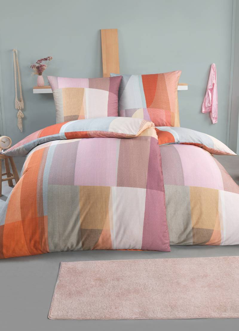 Mako-Satin Bettwäsche-Garnitur, Größe 112 (80/80 cm + 135/200 cm), Bunt von irisette