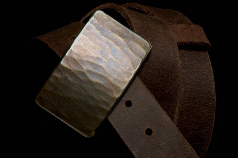 Handgeschmiedete Woodgrain Edelstahl Gürtelschnalle Hypoallergene Jeans Schnalle von ironartcanada