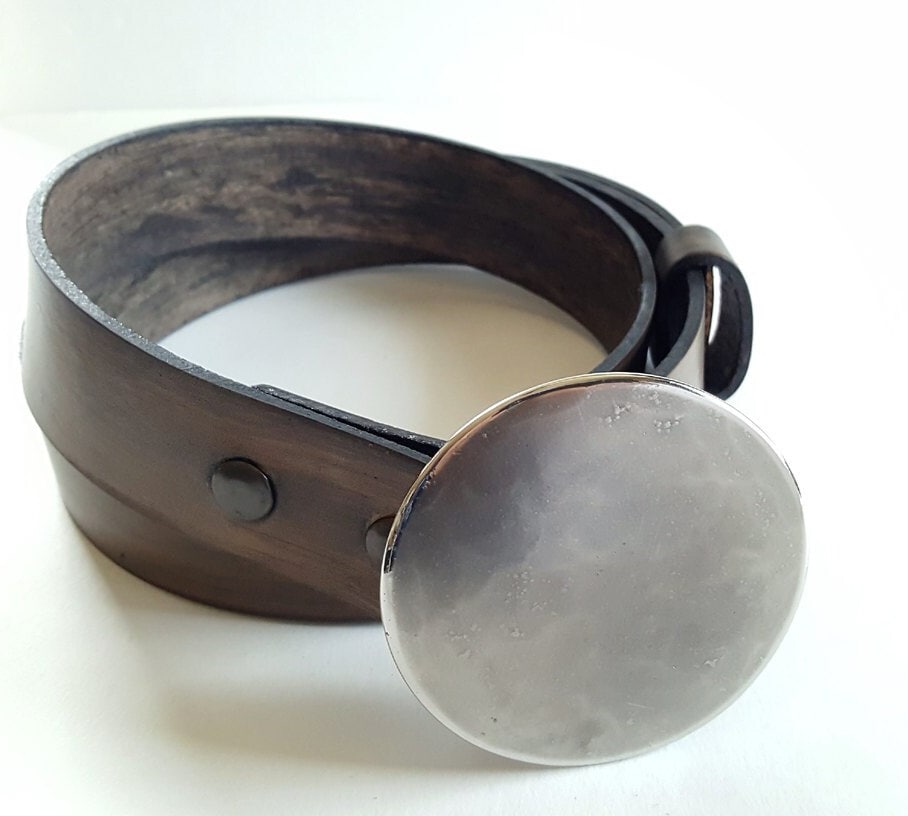 Handgeschmiedete Schnalle & Handgefärbter Ledergürtel Künstlersigniert von ironartcanada