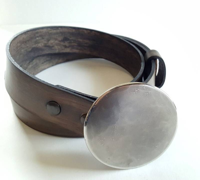 Handgeschmiedete Schnalle & Handgefärbter Ledergürtel Künstlersigniert von ironartcanada