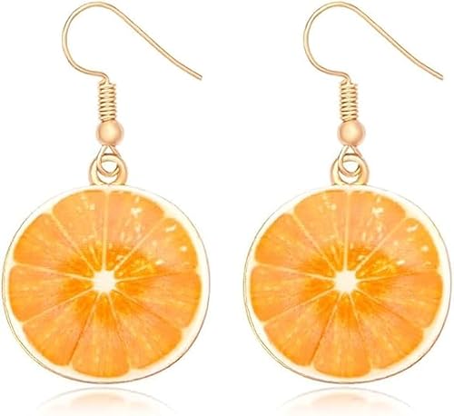 Zitronen Obst Ohrringe Früchte Tropfen Orangenscheibe Acryl Baumeln Ohrringe Kreative Niedliche Anhänger Schmuck für Damen Frauen Mädchen Sommer Strand Alltag Hochzeit Geschenk von irror