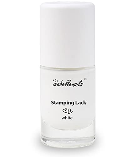 isabellenails Stamping Lack Weiß 6 ml Stamping Lack Nagellack Nail Polish für Farbintensive , Ergiebig und Langlebig Nail Polish, Ideal für zu Hause und Professionelle Maniküre von IsabelleNails