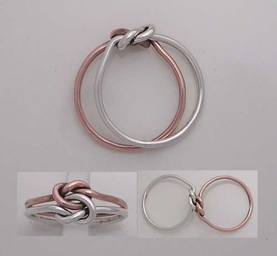 14K Rose Gold Und Sterling Silber Liebesknoten Ring von isidro