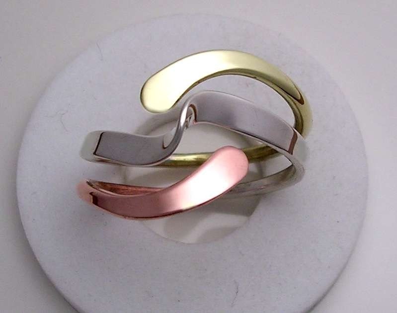 Tri-Metal Wave Energy Ring™ Aus Sterling Kupfer Und Messing von isidro