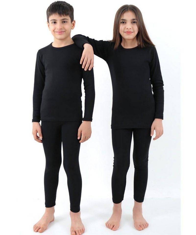 isil Thermounterhose Unisex Thermo Unterwäsche Set Kinder – Langarmshirt & Leggings (Zweiteiliges Thermo-Unterwäsche-Set) Wärmendes Innenfutter, elastische Passform, hautfreundlich von isil