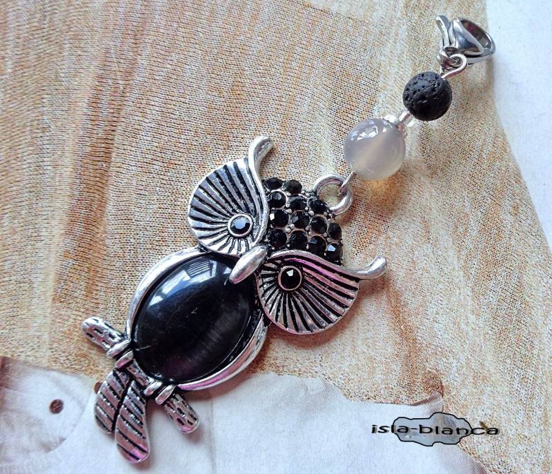 Wechselanhänger ⋆ Eule Schwarz Cateye Achat Grau Lava Anhänger Charm Strass Wechselanhänger ⋆ Eule Schwarz Cateye Achat Grau Lava Anhänger Charm Strass von islablanca