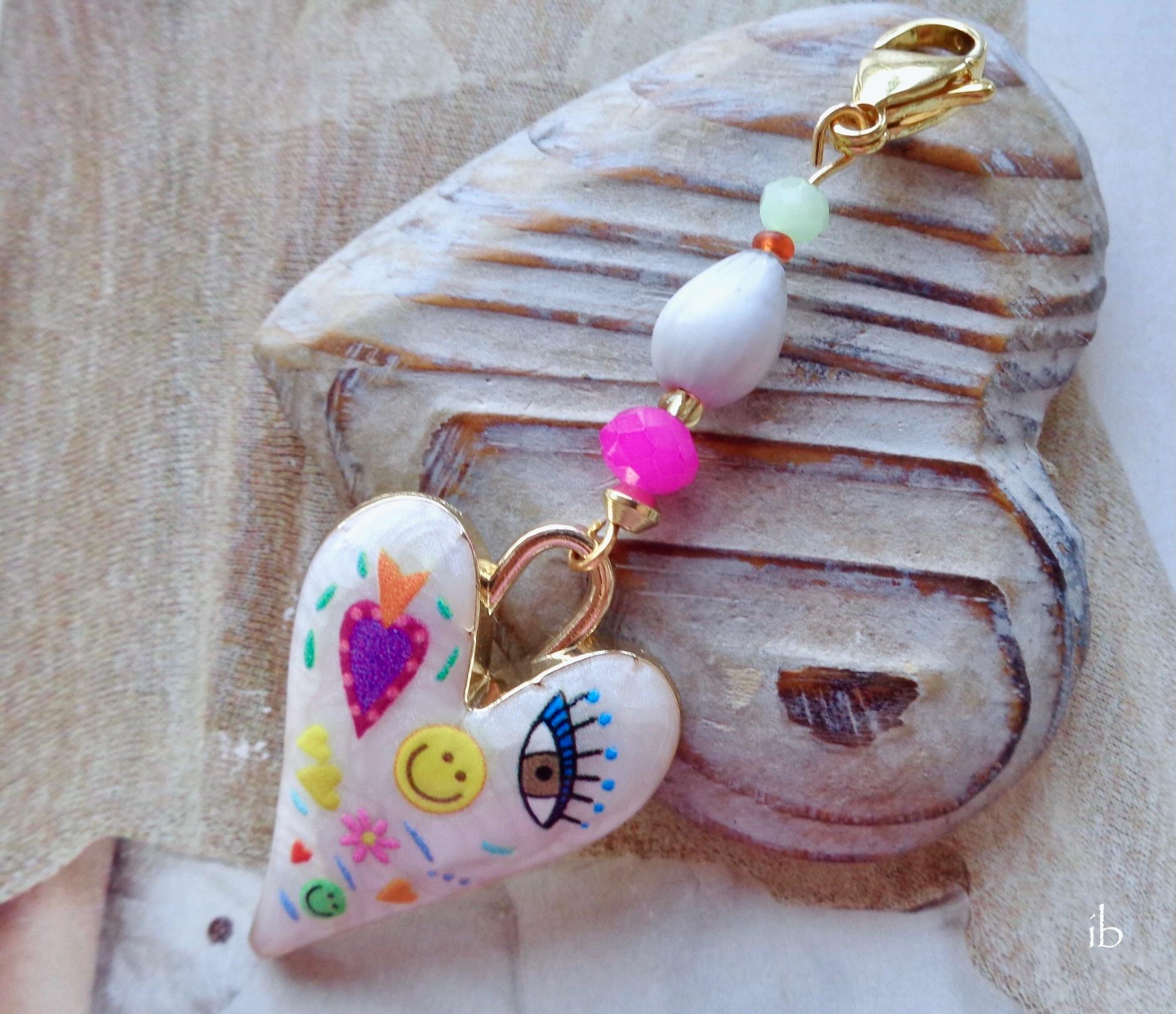 Wechselanhänger ⋆ Herz Smiley Auge Blume Bunt Weiß Pink Imfibinga Same Grün Gelb Gold Charm Anhänger von islablanca