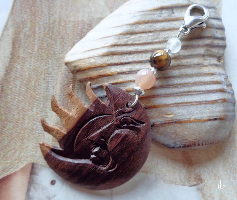Wechselanhänger ⋆ Mond Sonne Holz Mondstein Tigerauge Sonnenstein Apricot Braun Weiß Silber Anhänger Charm Halbmond Wechselanhänger ⋆ Mond Sonne Holz Mondstein Tigerauge Sonnenstein Apricot Braun Weiß Silber Anhänger Charm Halbmond von islablanca