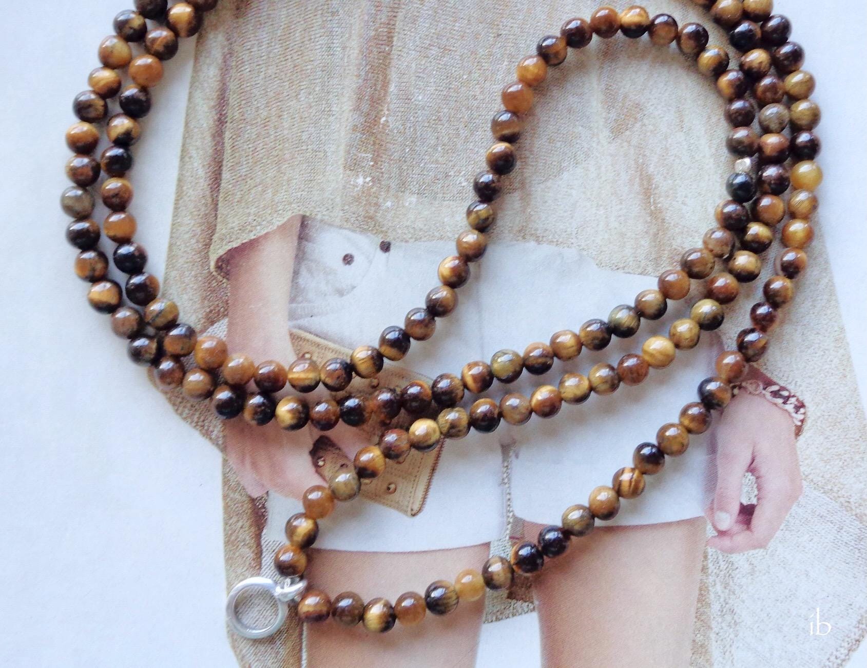 Y-Kette ⋆ Tigerauge Mit Ring Für Charms Braun Kette Silber Charmträger von islablanca