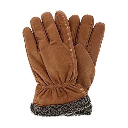 Isotoner Men’s Recycled Microsuede and Berber Glove - A70188 (Cognac, Large) von Isotoner