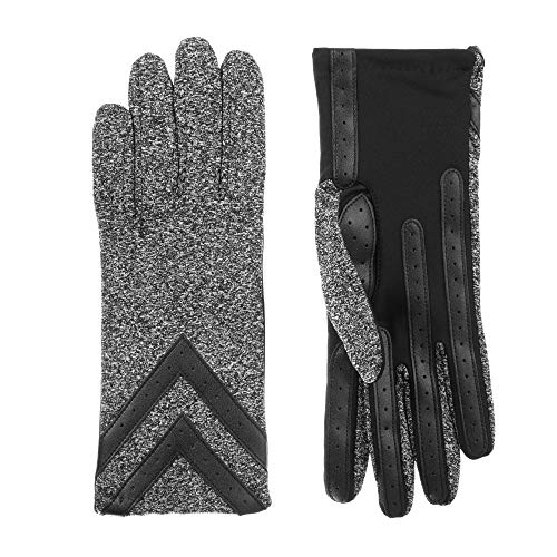 isotoner Damen Spandex-Touchscreen wasserabweisender Technologie Handschuhe für kaltes Wetter, Smartdri Black Heather, Small-Medium von Isotoner