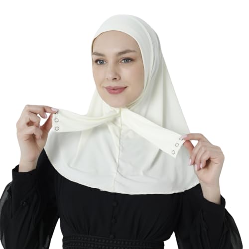 istanbul styles Eleganter, dehnbarer Hijab für Damen – Premium-Schal, sofort und langlebig, maßgeschneidert für muslimische Frauen, Weiss/opulenter Garten, Standard von istanbul styles