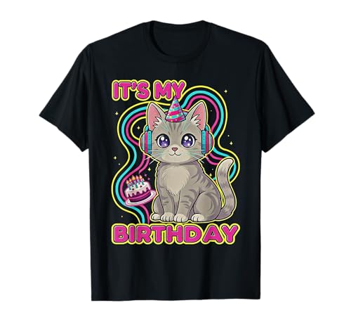 It's My Birthday Retro 90er Y2K Katzent-Shirt für Herren, Damen, Mädchen, Kinder T-Shirt It's My Birthday Retro 90er Y2K Katzent-Shirt für Herren, Damen, Mädchen, Kinder T-Shirt von it's my birthday shirt