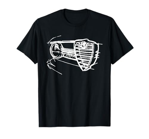 Alfa Car Drivers Stilvoller Oldtimer-Kühlergrill T-Shirt in Schwarz, Klein, Halbarm, Klassische Passform, Polo, Herren, Erwachsene, Auto & Motorrad von italienische Autos
